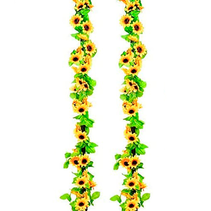 GirlandSunflower, umjetni vijenac od suncokreta prirodnog izgleda (2 komada)