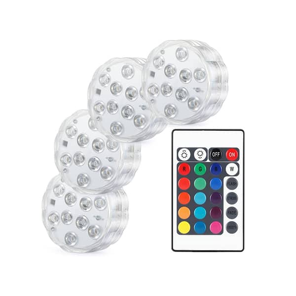 GlowWaterLights, 4 vodootporna LED svjetla s daljinskim upravljačem. - Image 1