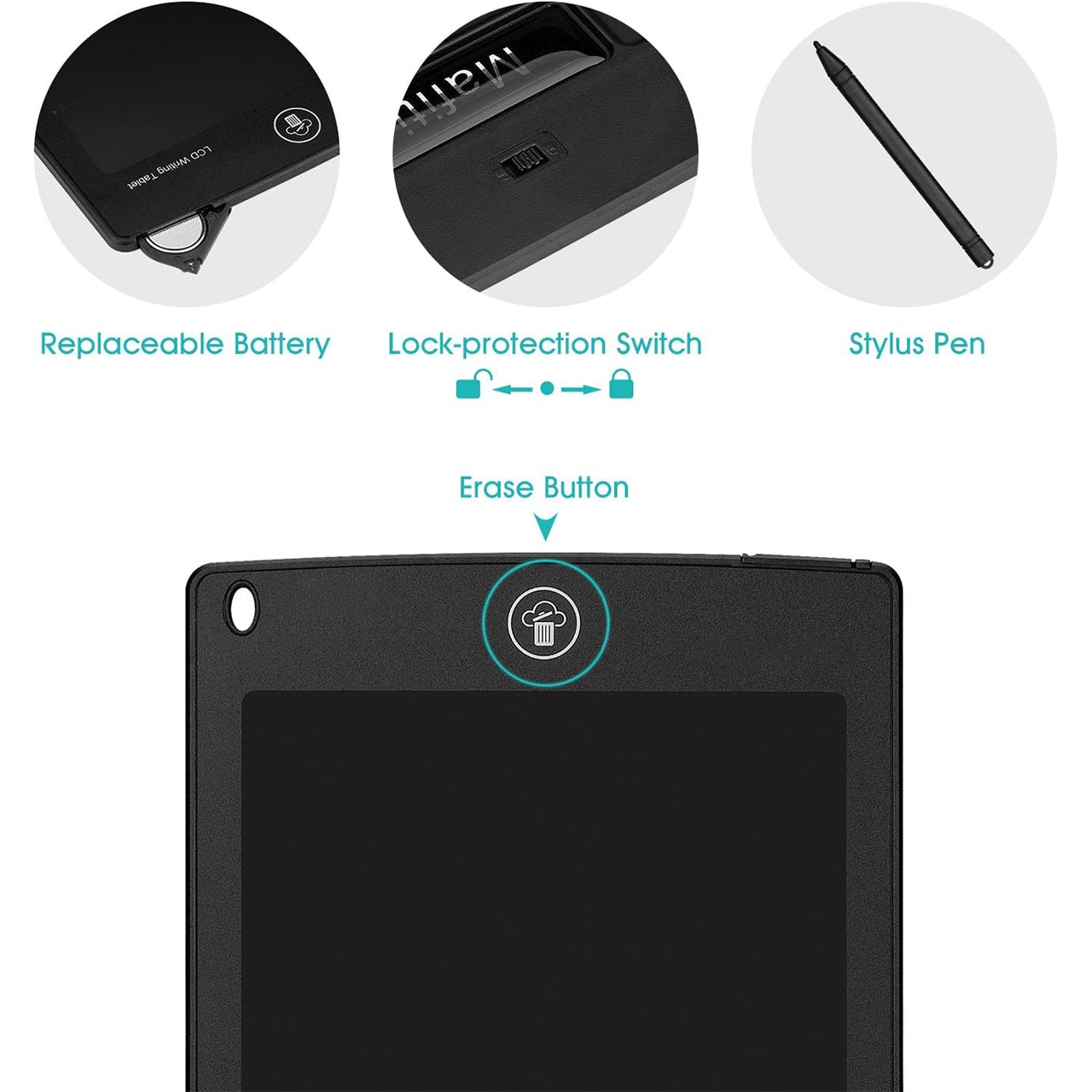 KidsBundle, LED pen tablet i 4 čarobna radna bilježnica za učenje pisanja i crtanja - Image 1