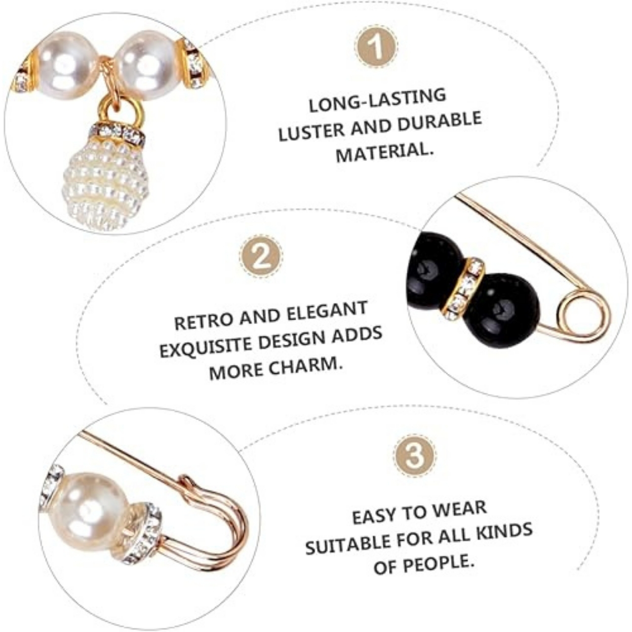 Pearls, elegant kopče za remen (12 komada) - Image 5