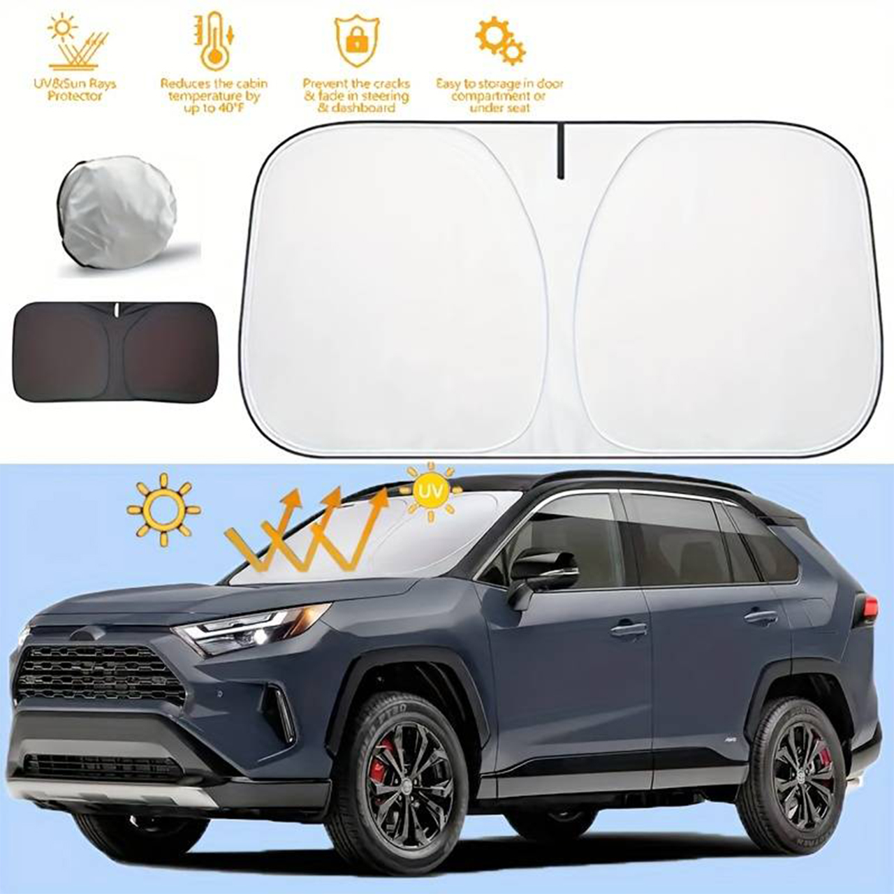 SunVisor, uvlačiva sjenila za vjetrobransko staklo automobila - Image 3